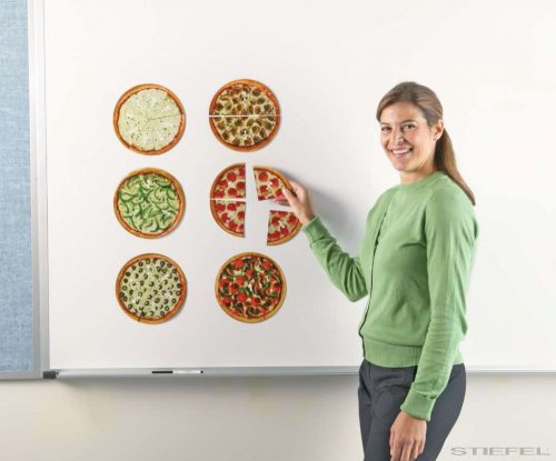 Puzzle magnetic cu pizza (fracții) - joc matematic de societate 