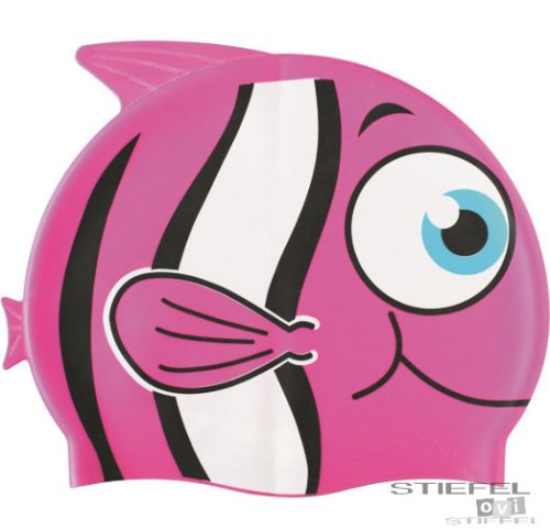 Căciulă de înot din silicon cu model animal - Nemo roz