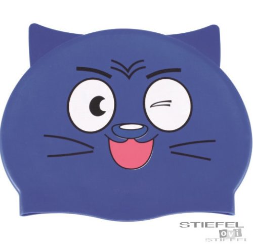 Căciulă de înot din silicon cu model animal- Pisica albastră
