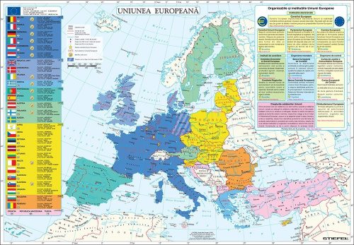 Harta de perete Uniunea Europeană 100x70 cm șipci plastic
